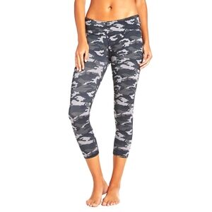Fabletics Gray and Black Leggings High Waist Cropped